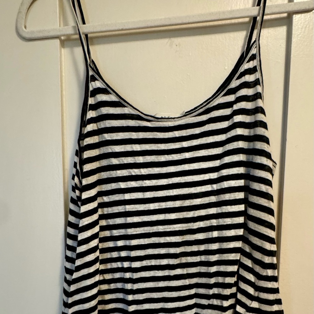 A.L.C. Black & White Striped Spaghetti Strap Camisole